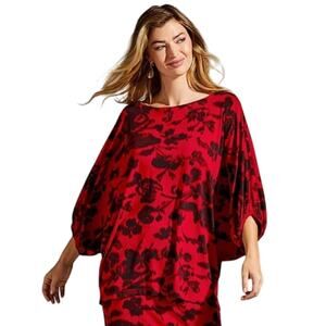 Bryn Walker Wilder Jersey Elbow Dolman Sleeve Tunic Statement Bold Size M